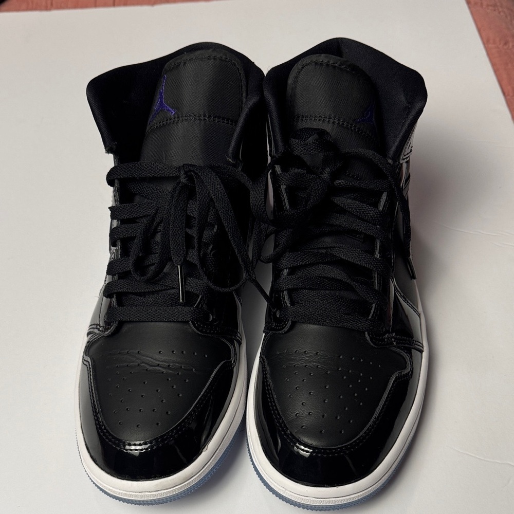 Nike air Jordan Black and Purple High-Top Sneakers